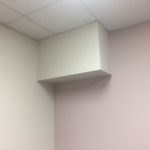 A white box sitting on top of the ceiling.