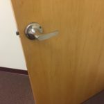 A door with a handle on it.